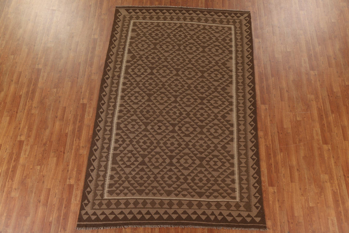 Geometric Kilim Brown Area Rug 6x10