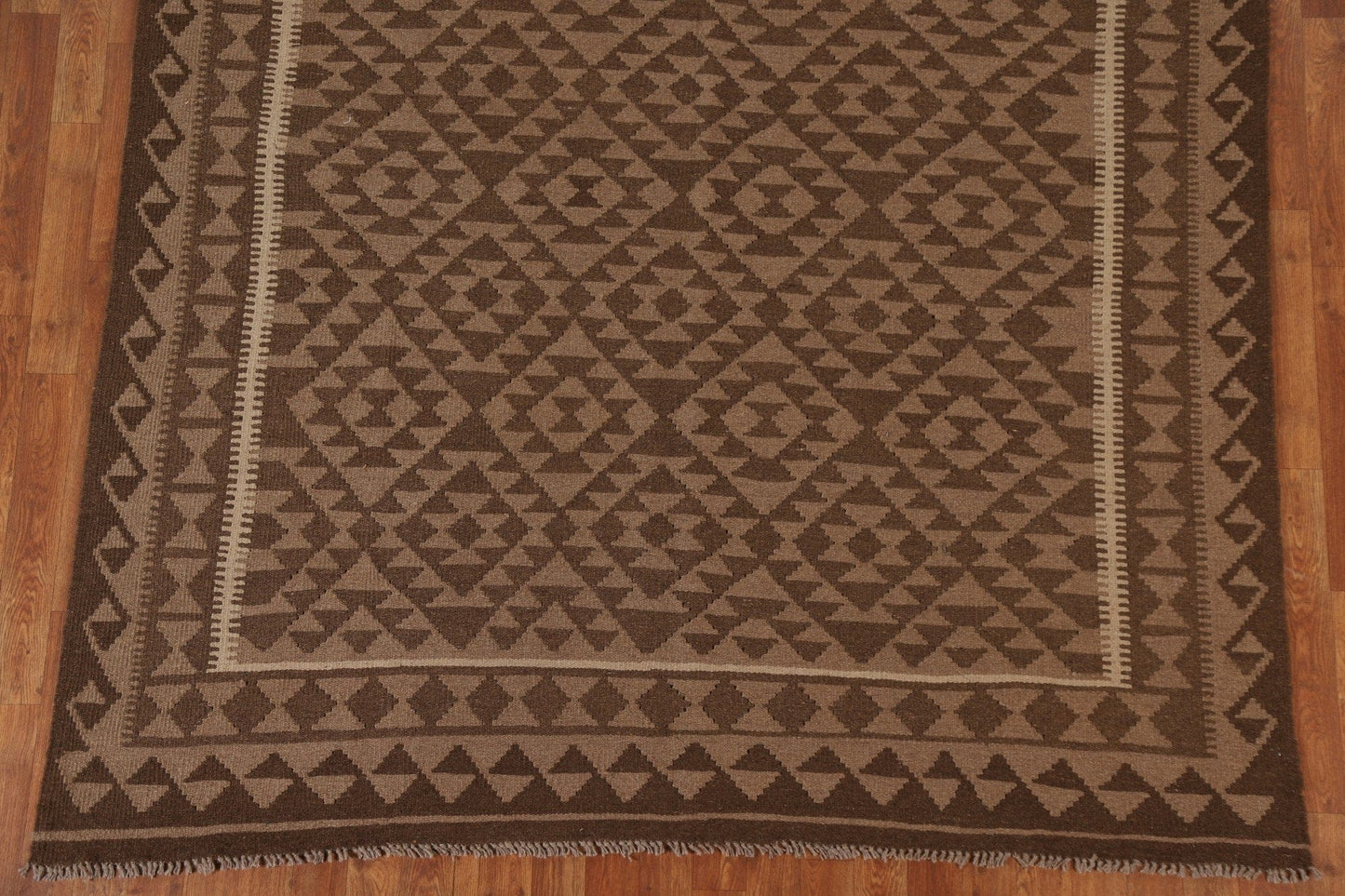 Geometric Kilim Brown Area Rug 6x10