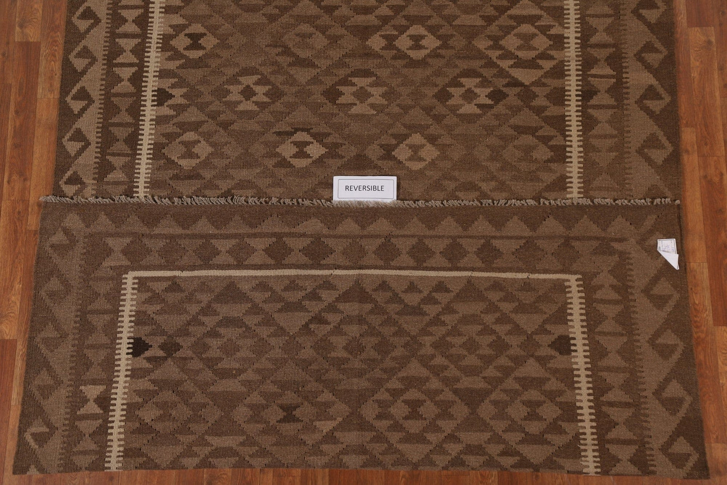 Brown Wool Kilim Tribal Area Rug 7x10