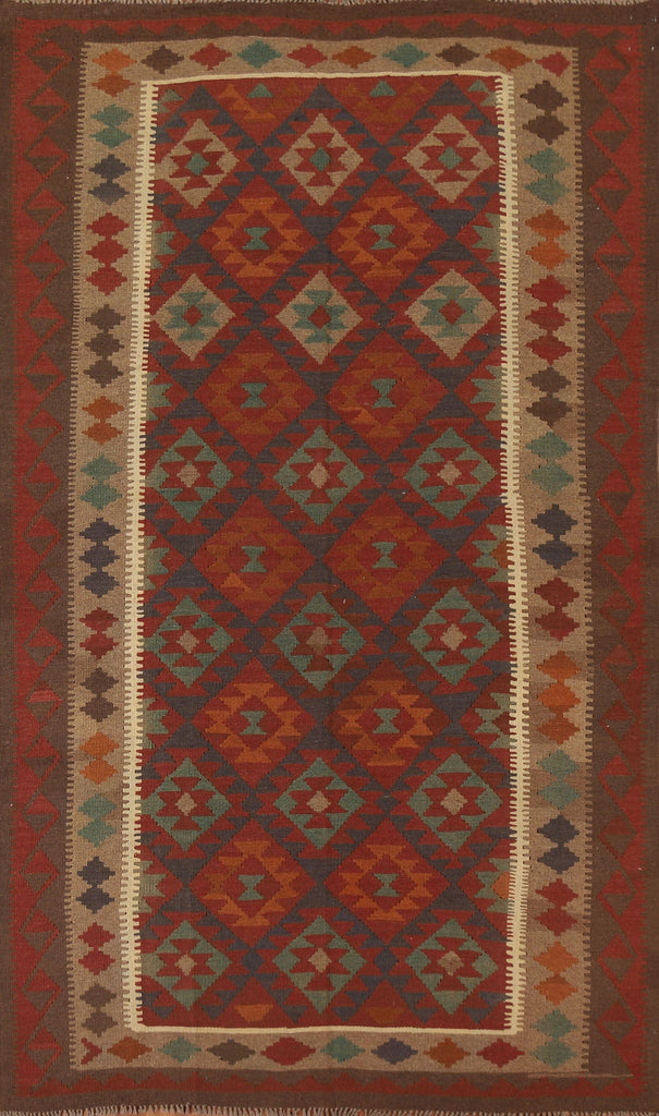 Geometric Wool Kilim Area Rug 6x10