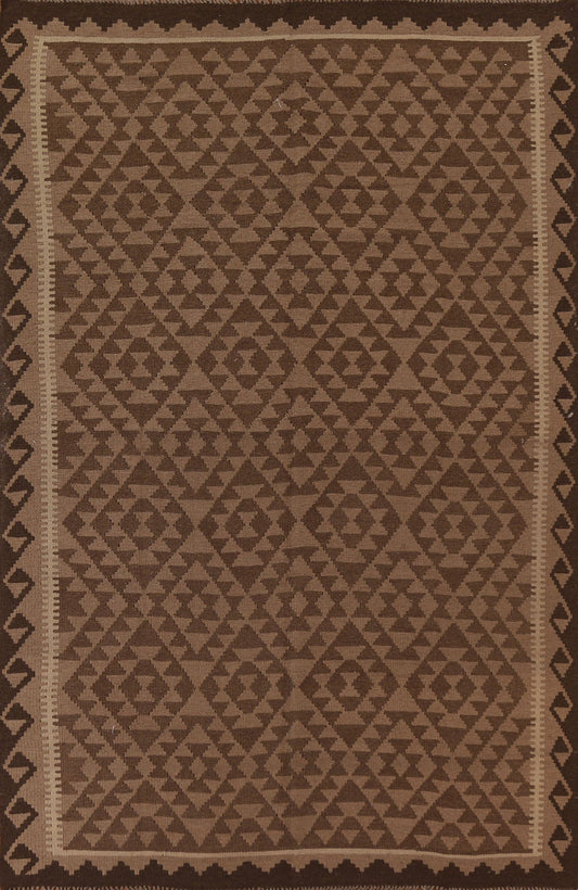 Brown Kilim Oriental Area Rug 7x9