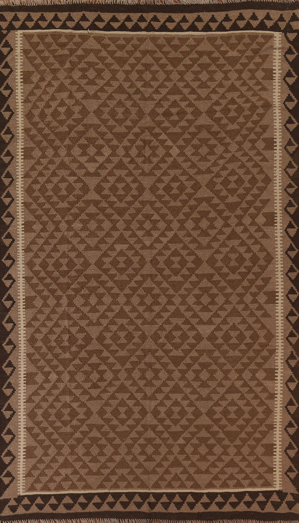 Tribal Kilim Brown Area Rug 7x10