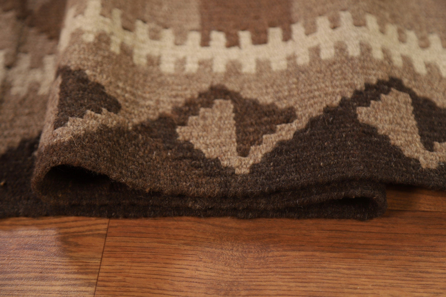 Tribal Kilim Brown Area Rug 7x10