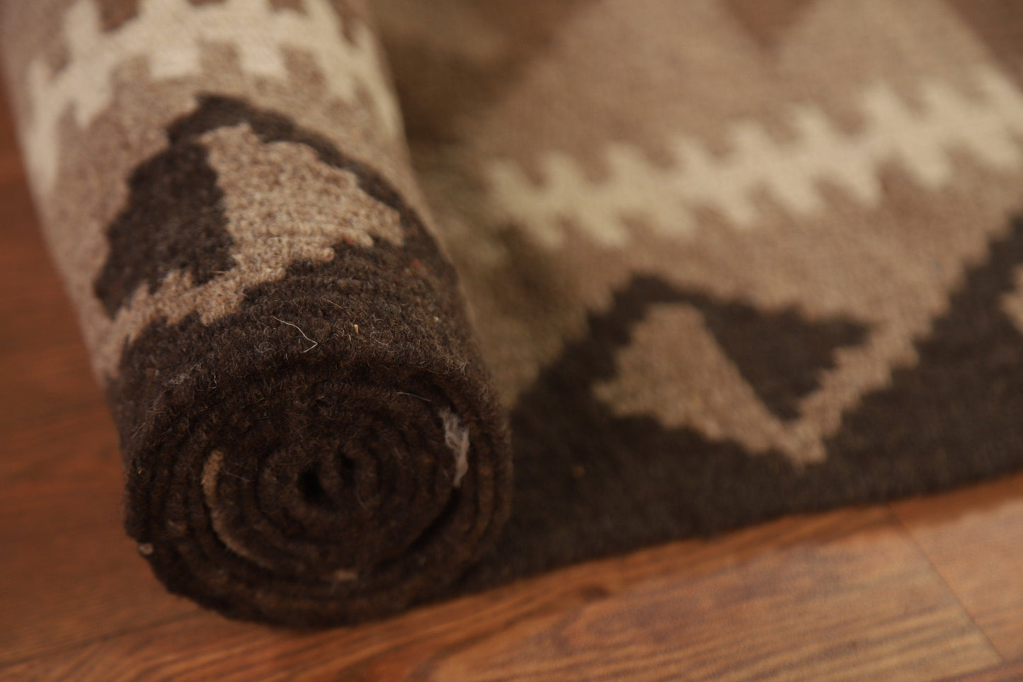 Tribal Kilim Brown Area Rug 7x10