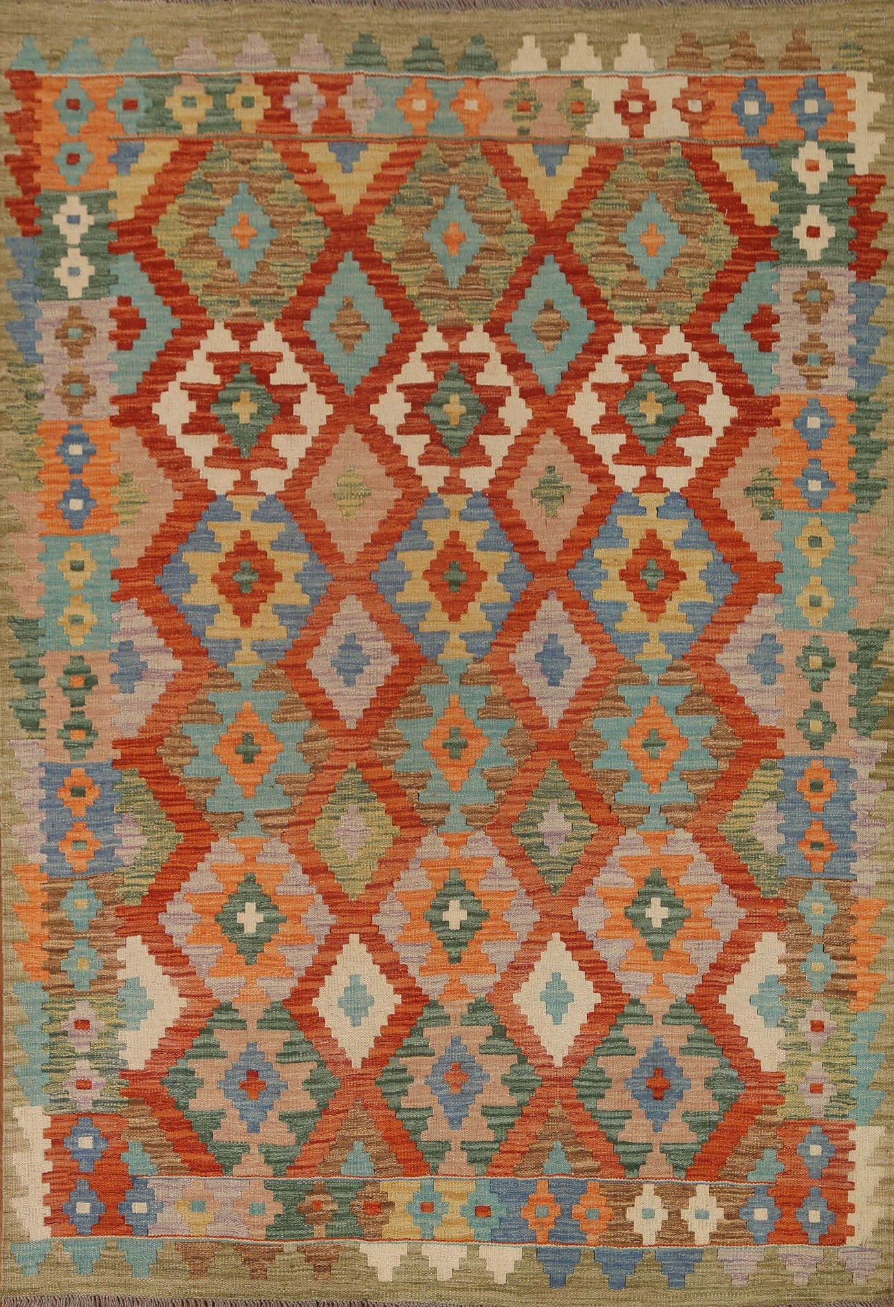 Geometric Kilim Oriental Area Rug 5x6