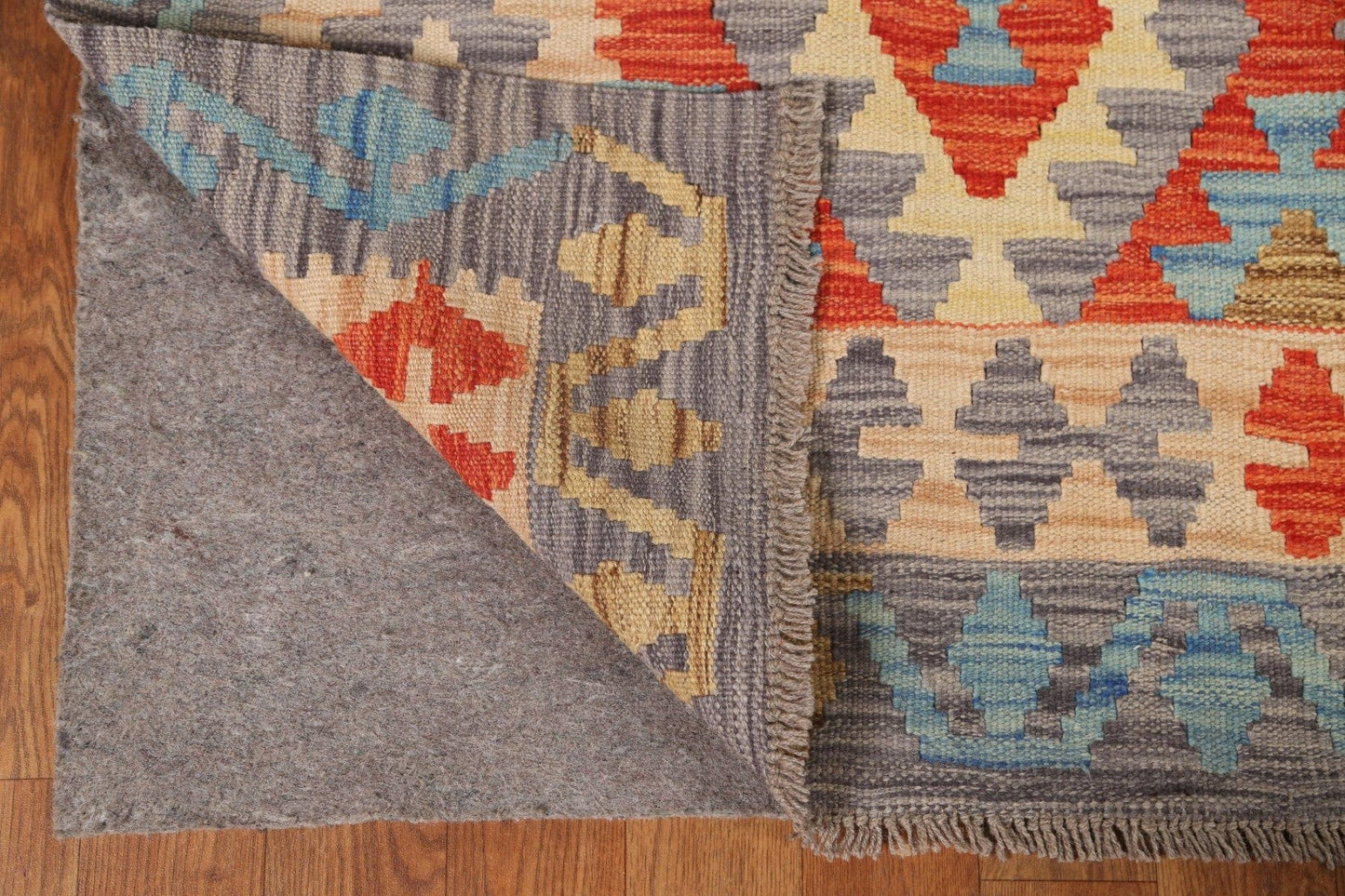 Wool Kilim Geometric Area Rug 5x7