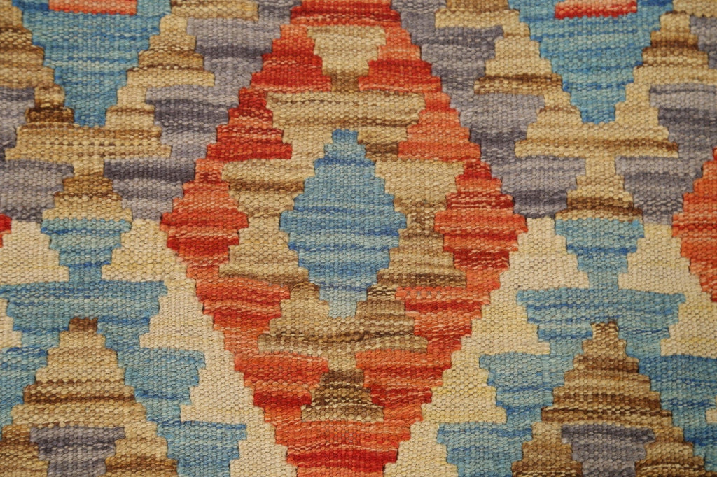 Wool Kilim Geometric Area Rug 5x7