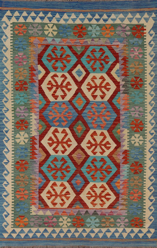 Geometric Kilim Oriental Area Rug 4x7