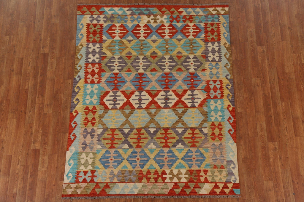 Handmade Kilim Wool Area Rug 5x7