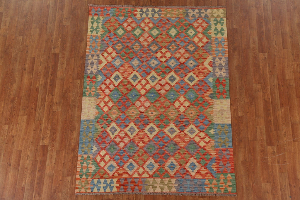 All-Over Kilim Geometric Area Rug 5x7