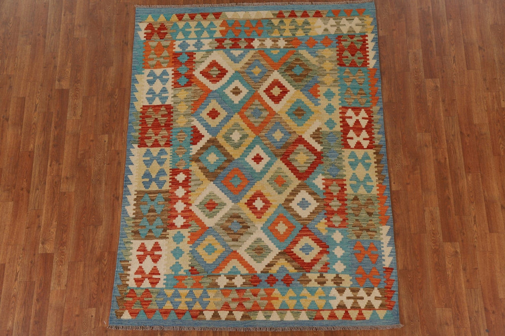 Geometric Kilim Oriental Area Rug 5x6