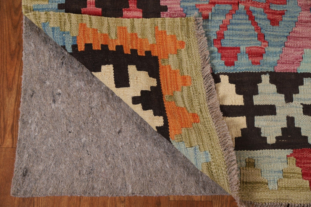 Geometric Kilim Wool Area Rug 5x6