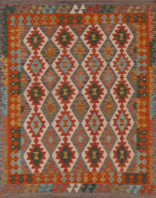 All-Over Kilim Geometric Area Rug 5x6