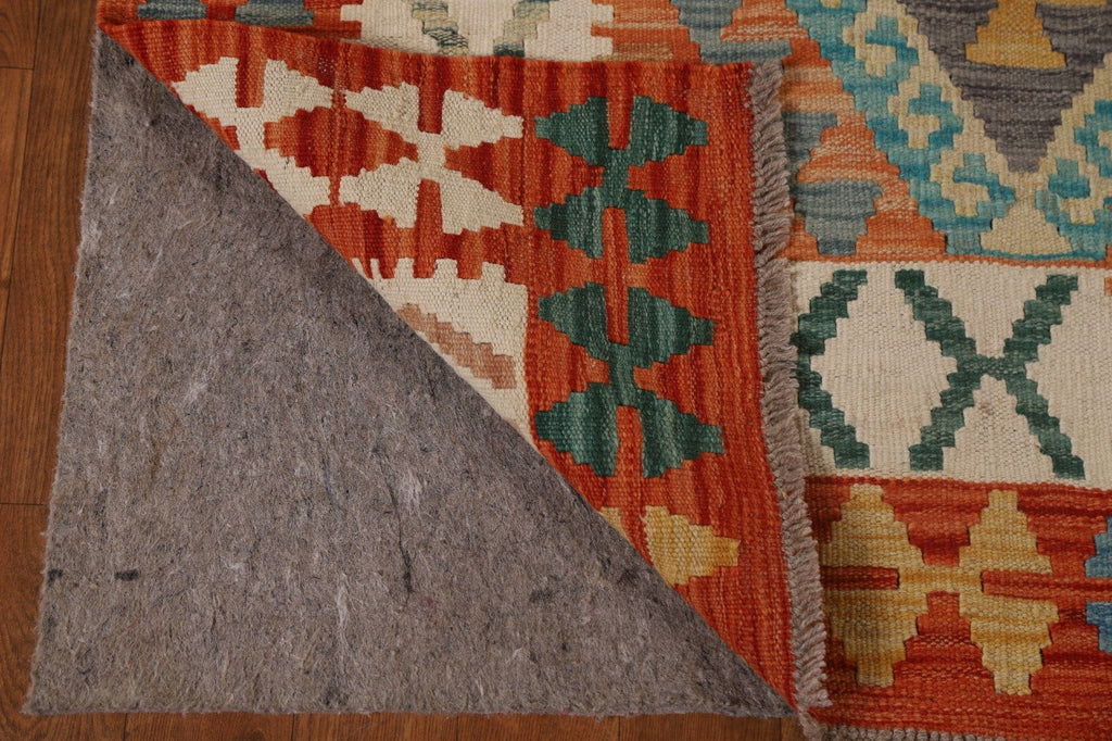 Geometric Kilim Wool Area Rug 5x6