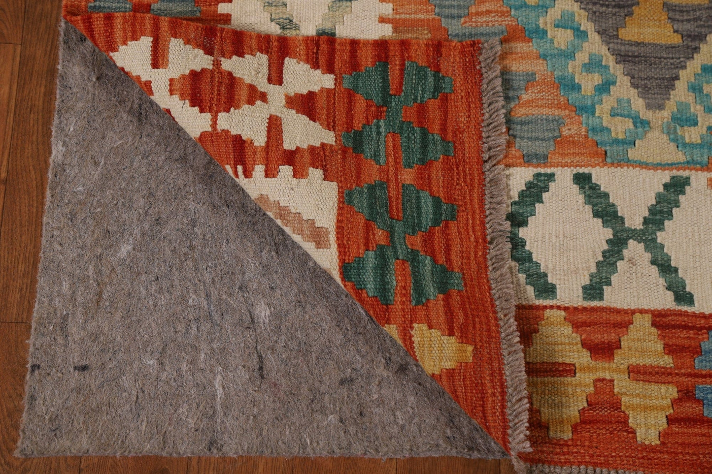 Geometric Kilim Wool Area Rug 5x6