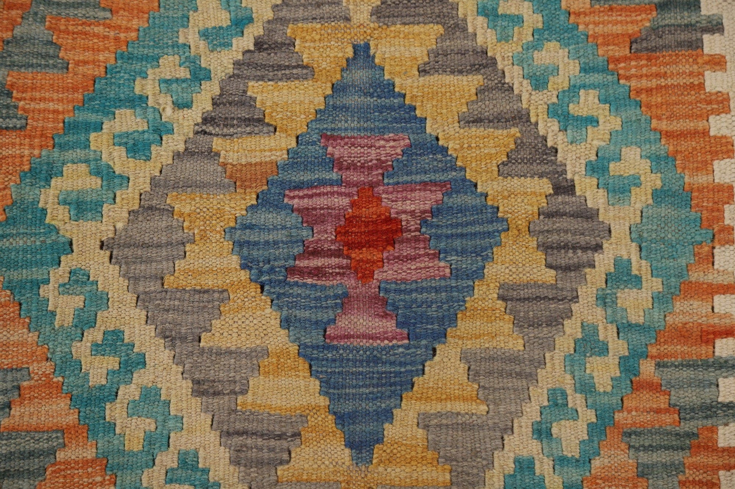 Geometric Kilim Wool Area Rug 5x6