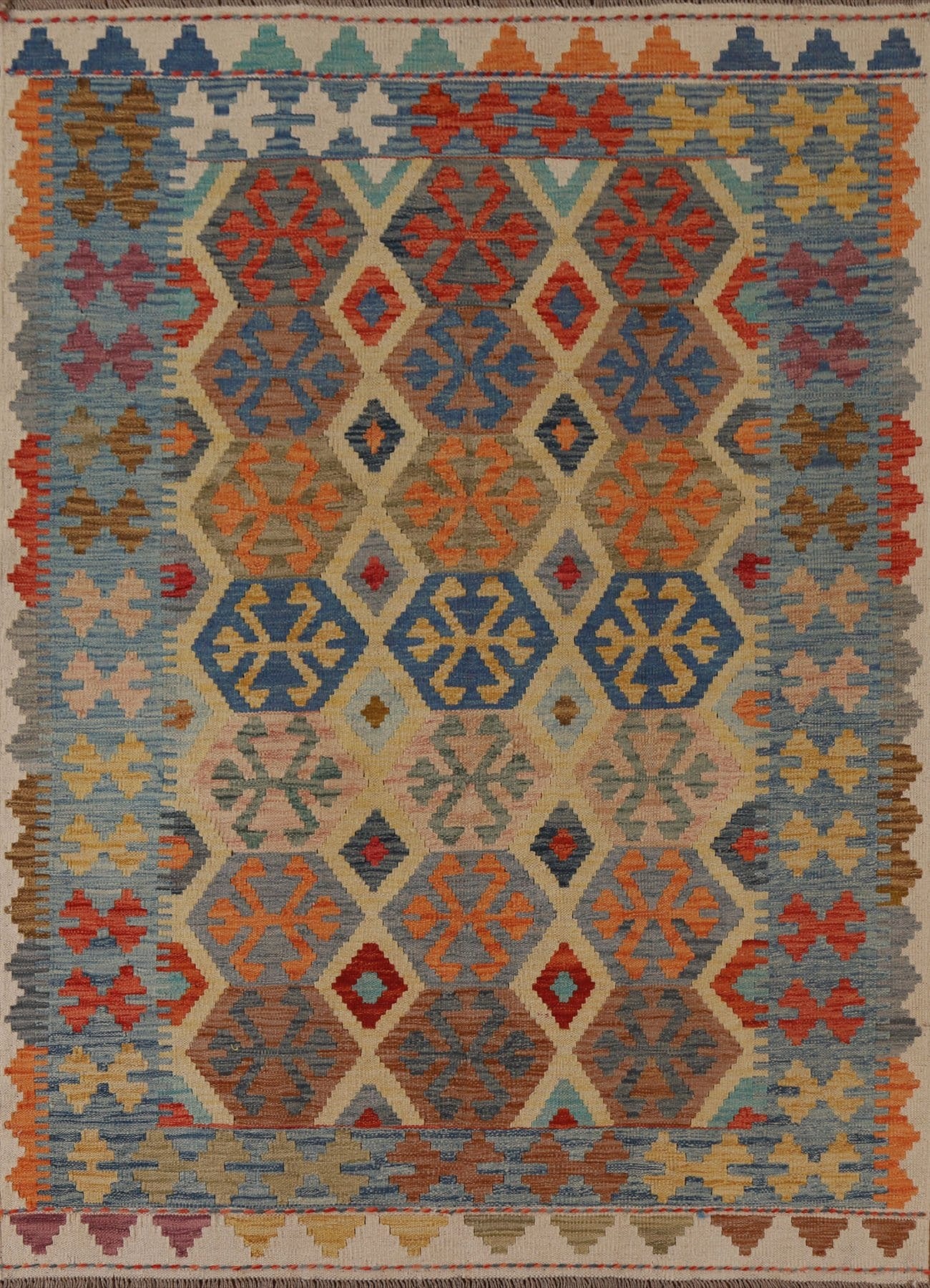 Geometric Kilim Oriental Area Rug 5x6