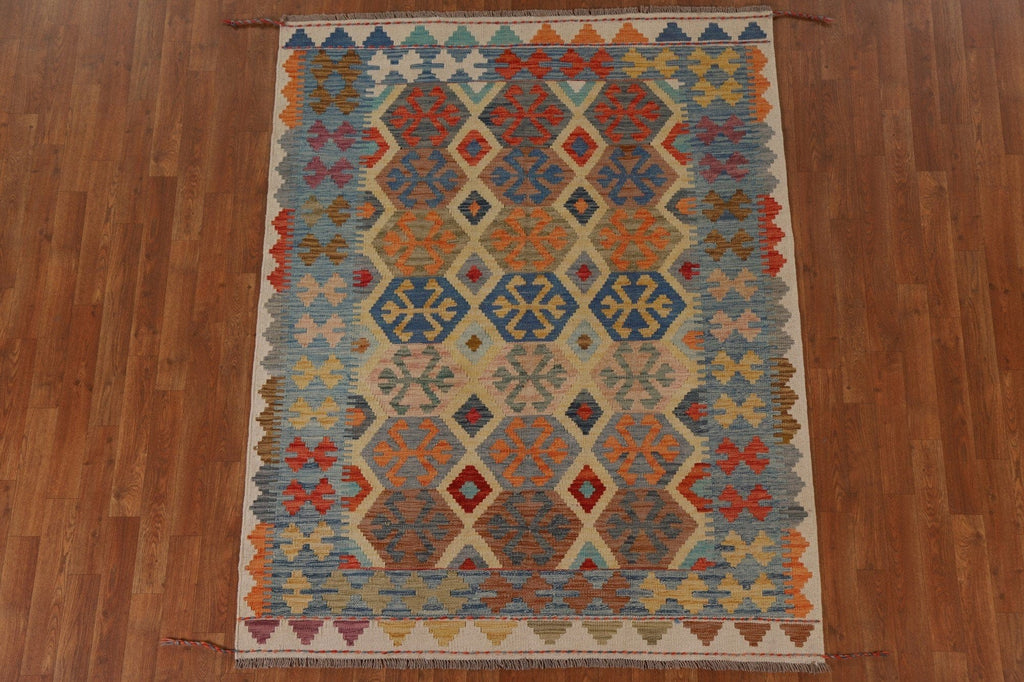 Geometric Kilim Oriental Area Rug 5x6