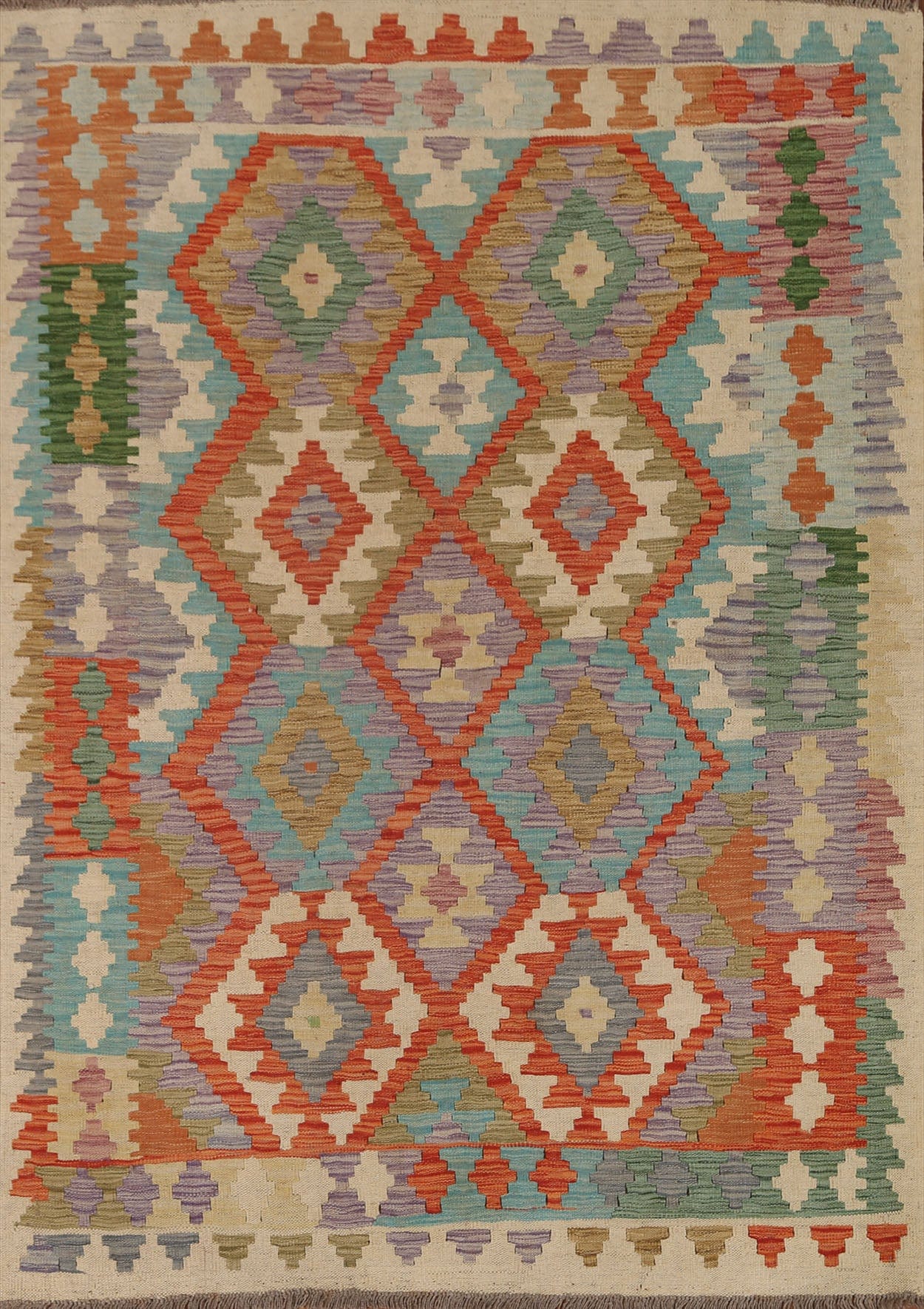 Geometric Kilim Oriental Area Rug 5x6