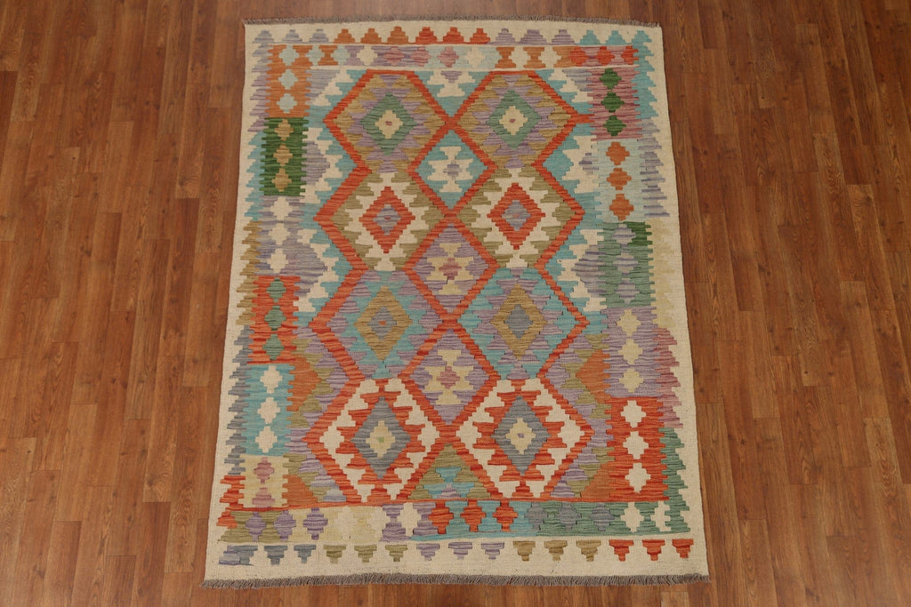 Geometric Kilim Oriental Area Rug 5x6