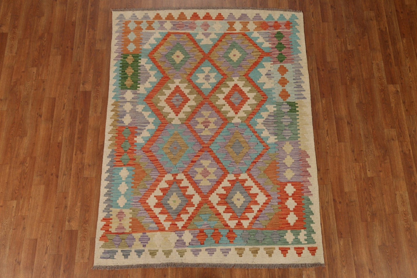 Geometric Kilim Oriental Area Rug 5x6