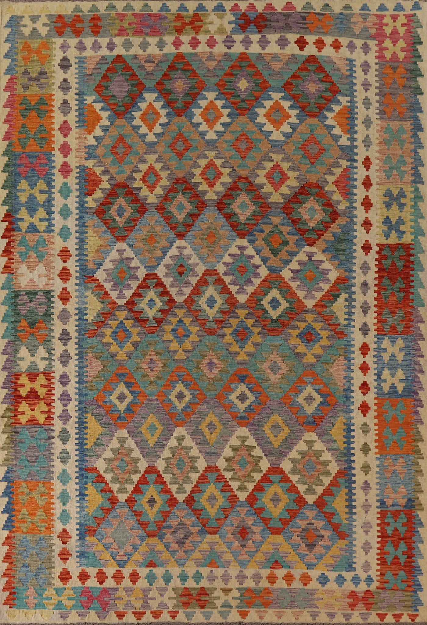 Geometric Kilim Area Rug 8x11