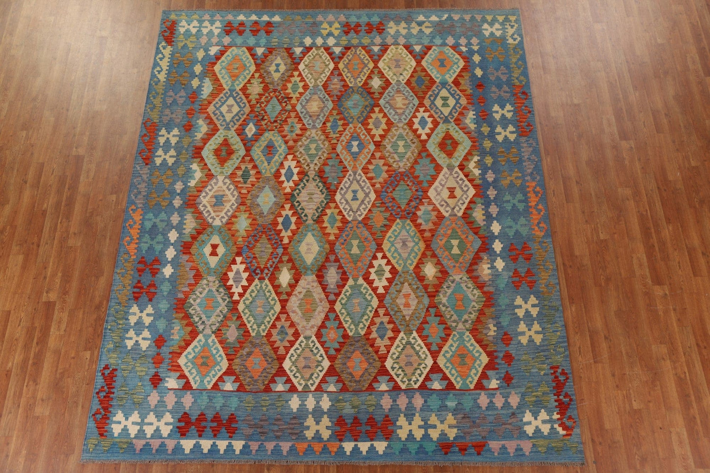 Multi-Color Kilim Wool Area Rug 9x10