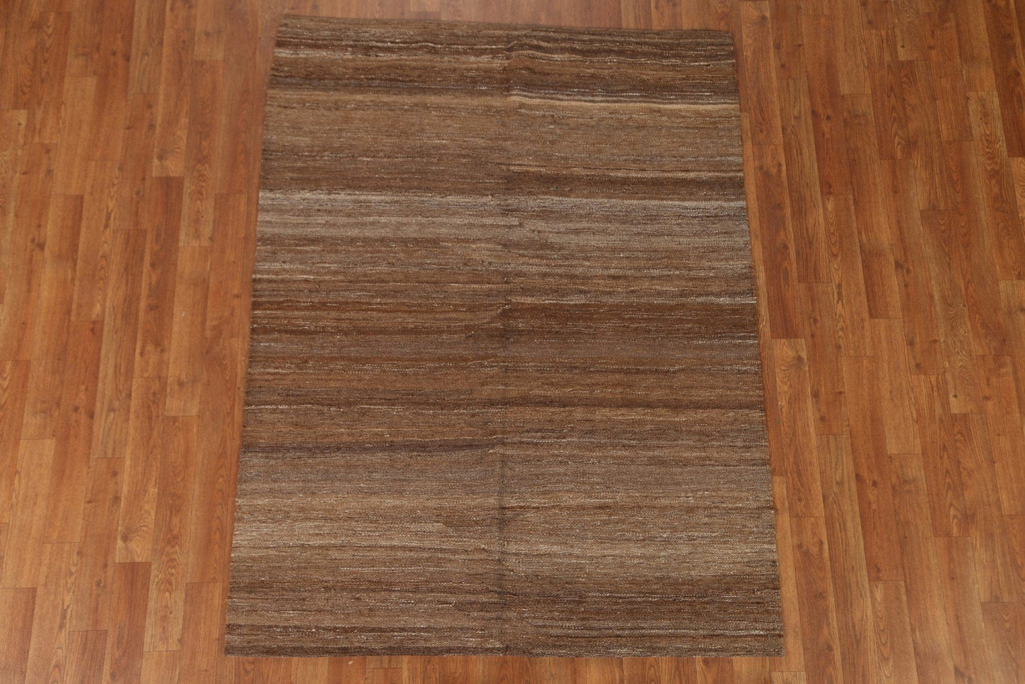 Brown Wool Kilim Earth Tone Area Rug 4x6