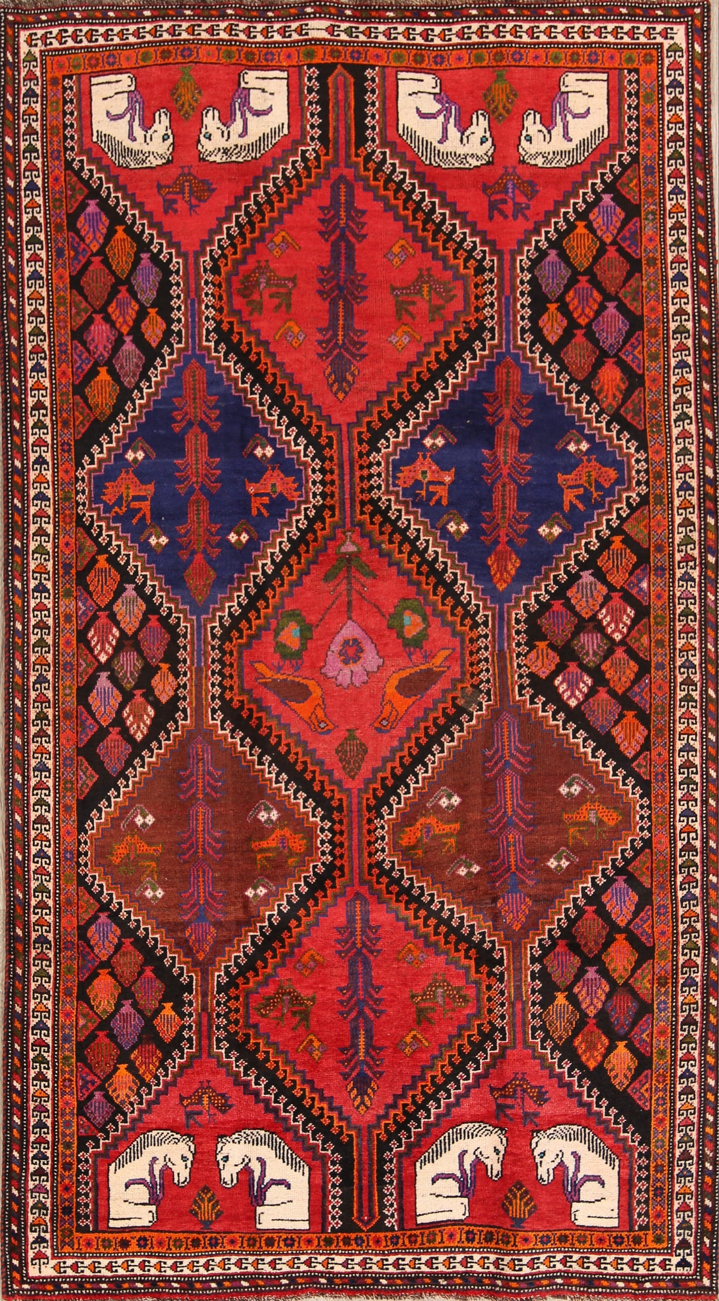 Vintage 5x9 Shiraz Persian Area Rug