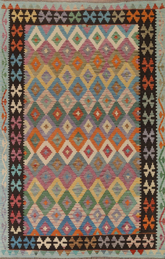 Multi-Color Kilim Oriental Area Rug 7x9