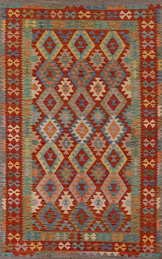 Hand-Woven Wool Kilim Oriental Area Rug 7x10