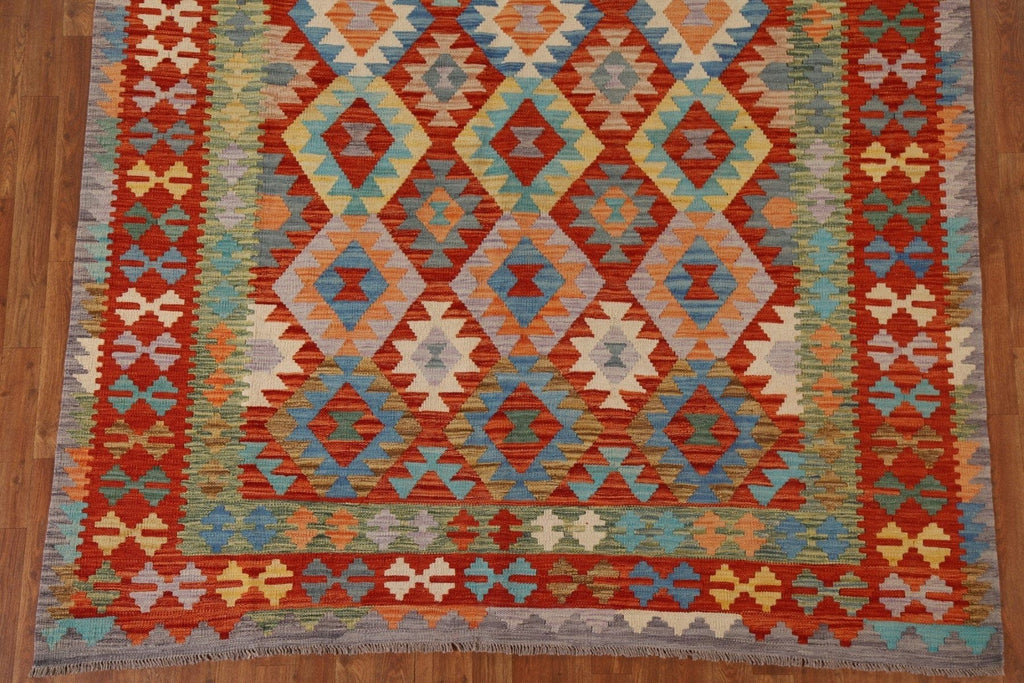 Hand-Woven Wool Kilim Oriental Area Rug 7x10