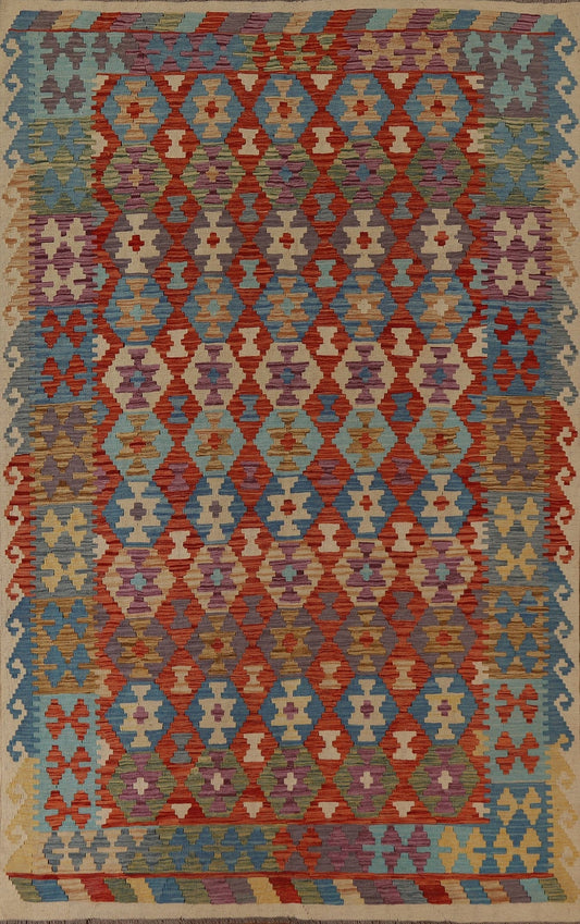 All-Over Kilim Geometric Area Rug 7x9