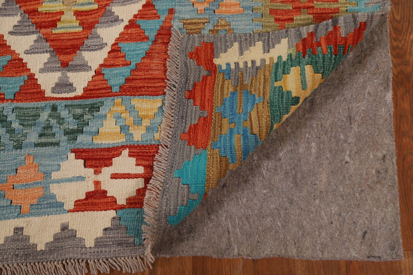 Geometric Kilim Wool Area Rug 7x10