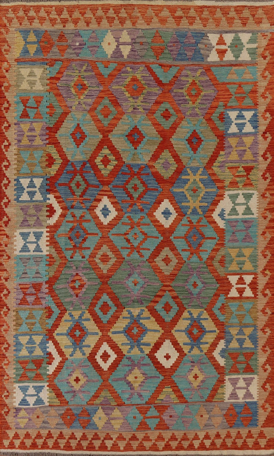 Hand-Woven Wool Kilim Area Rug 7x10