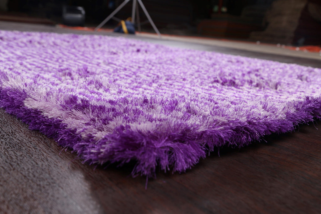 Purple Shaggy Flokati Oriental Area Rug 5x8