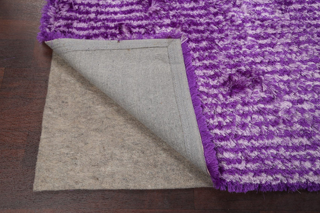 Purple Shaggy Flokati Oriental Area Rug 5x8