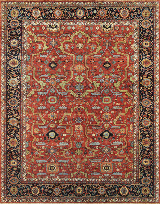 Ferehan Collection Hand-Knotted Rust Wool Area Rug- 6' 1'' X 16' 2''