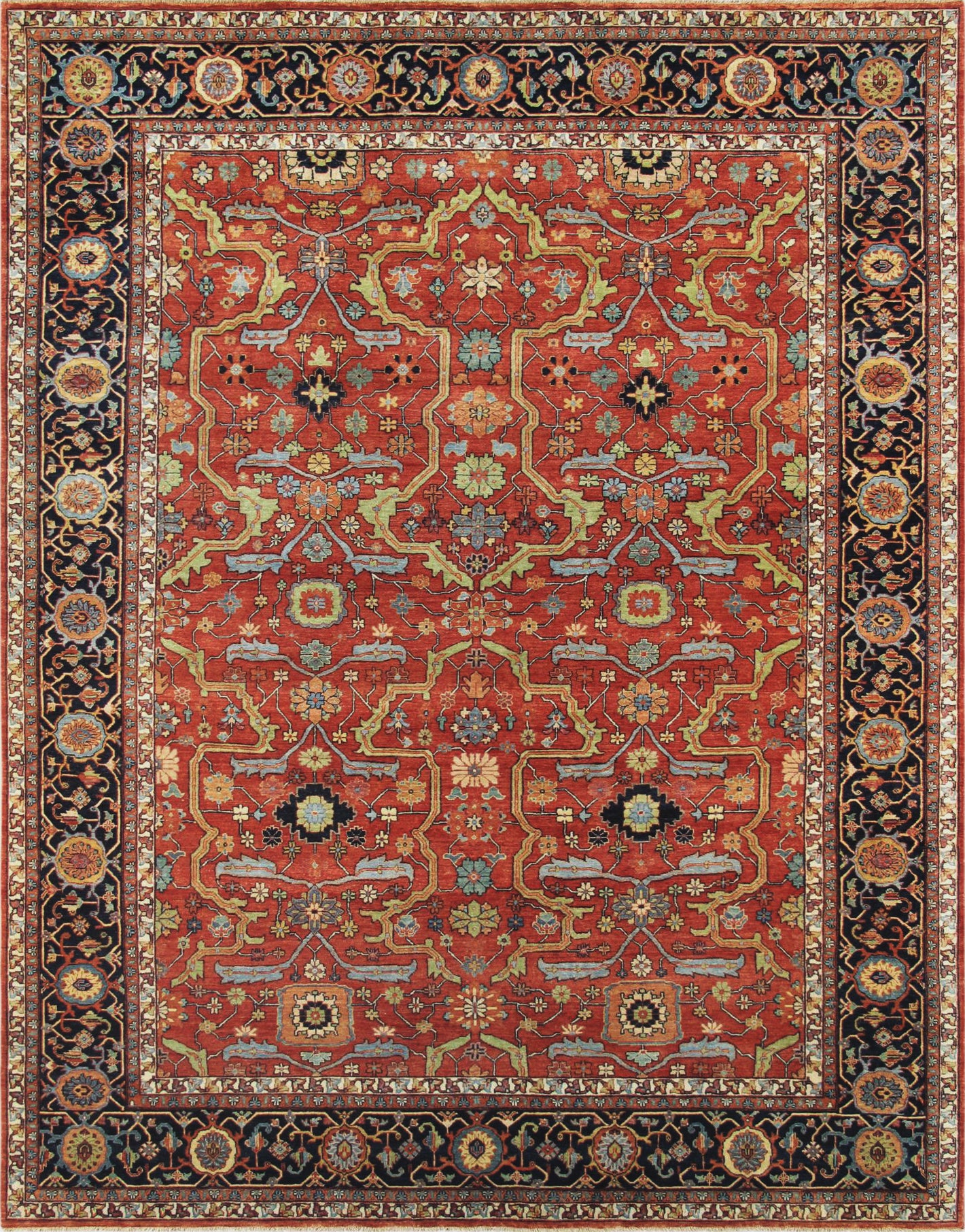 Ferehan Collection Hand-Knotted Rust Wool Area Rug-12' 1'' X 12' 1''