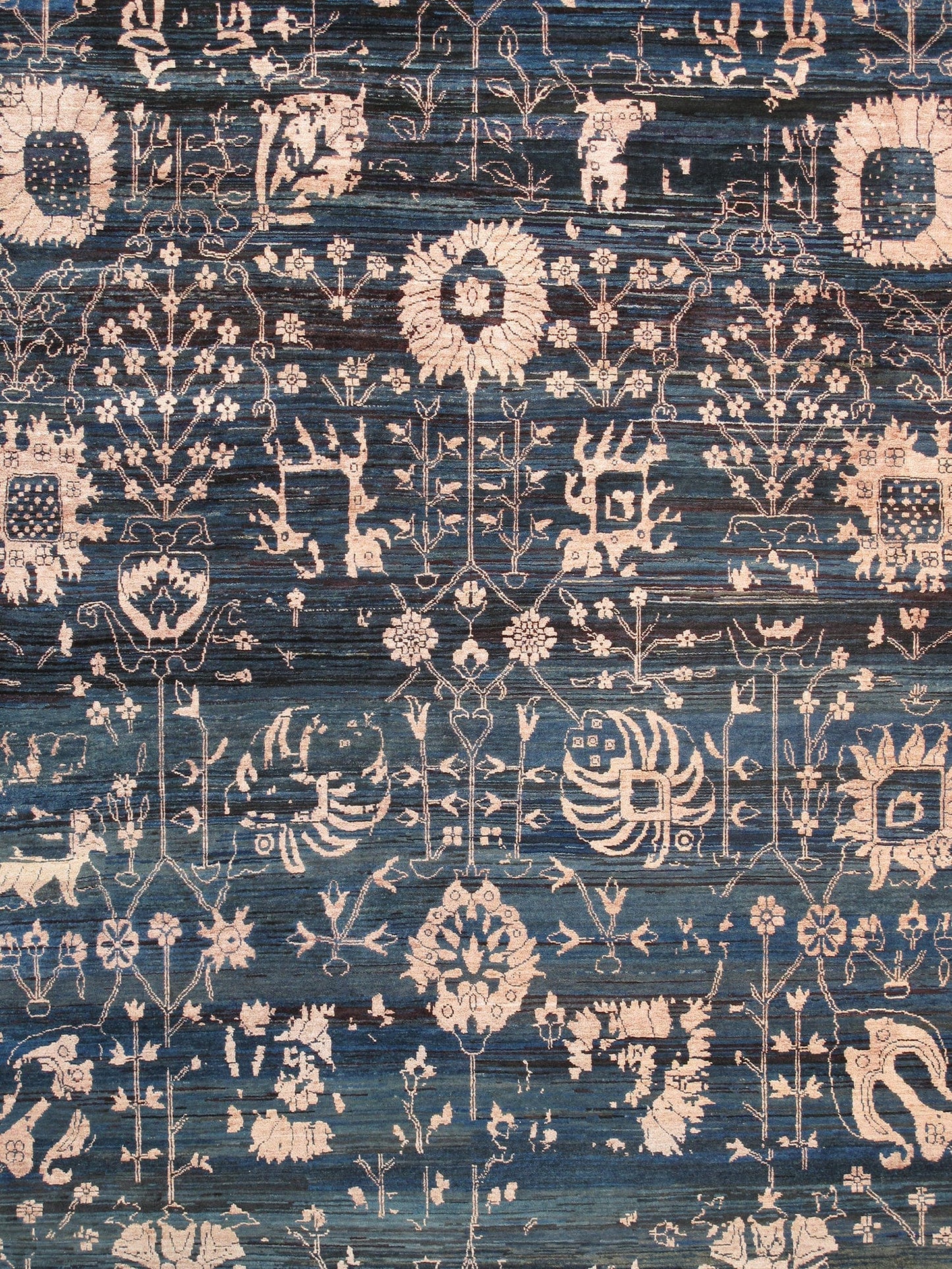 Transitional Collection Hand-Knotted Blue Bsilk & Wool Area Rug-10' 0" X 14' 0"