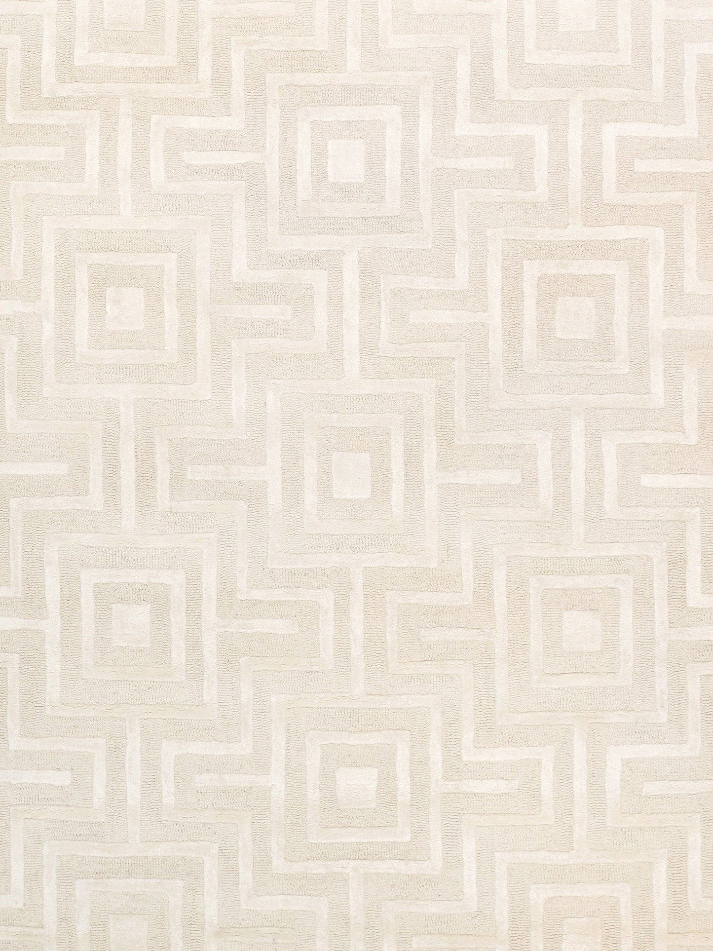 Edgy Collection Hand-Tufted Ivory BSilk & Wool Area Rug-12' 0" X 15' 0"