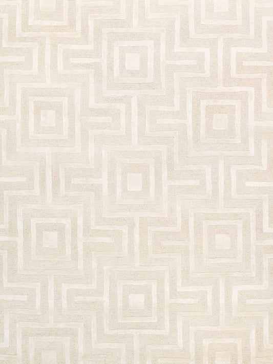 Edgy Collection Hand-Tufted Ivory BSilk & Wool Area Rug- 8' 9" X 11' 9"