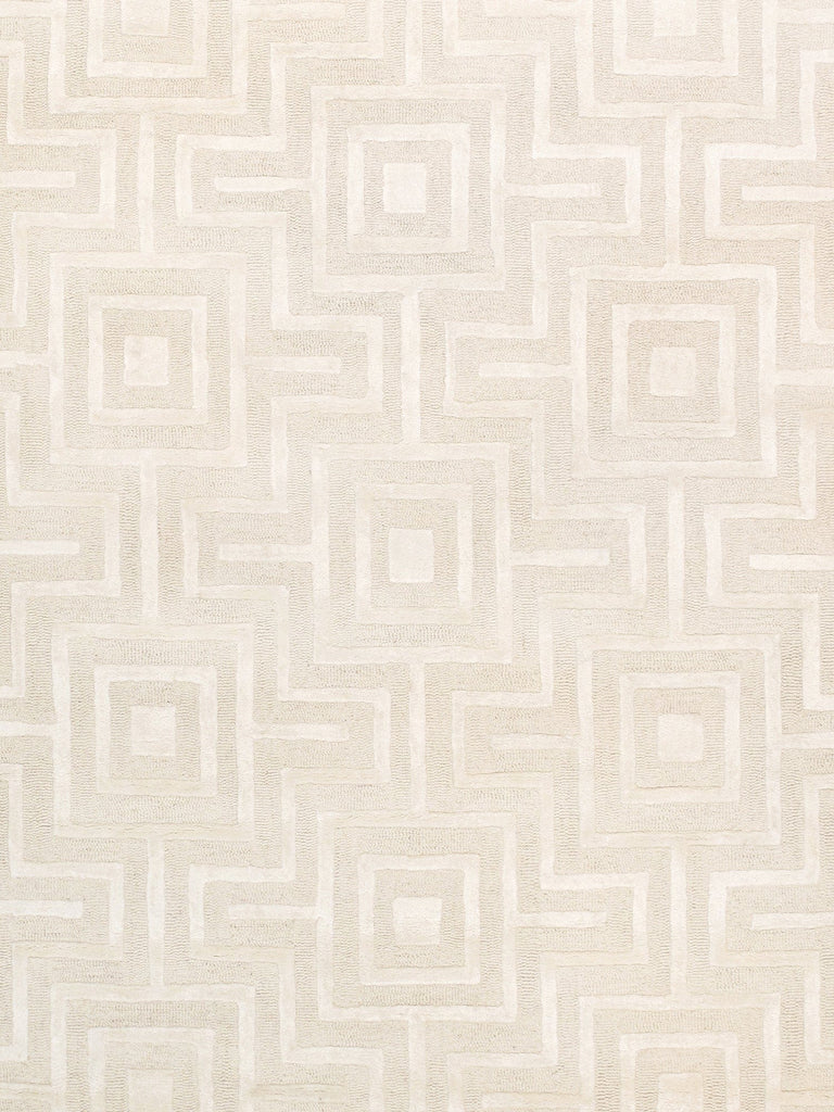 Edgy Collection Hand-Tufted Ivory BSilk & Wool Area Rug- 9' 9" X 13' 9"