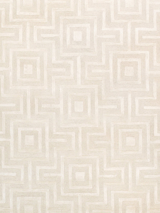 Edgy Collection Hand-Tufted Ivory BSilk & Wool Area Rug- 9' 9" X 13' 9"