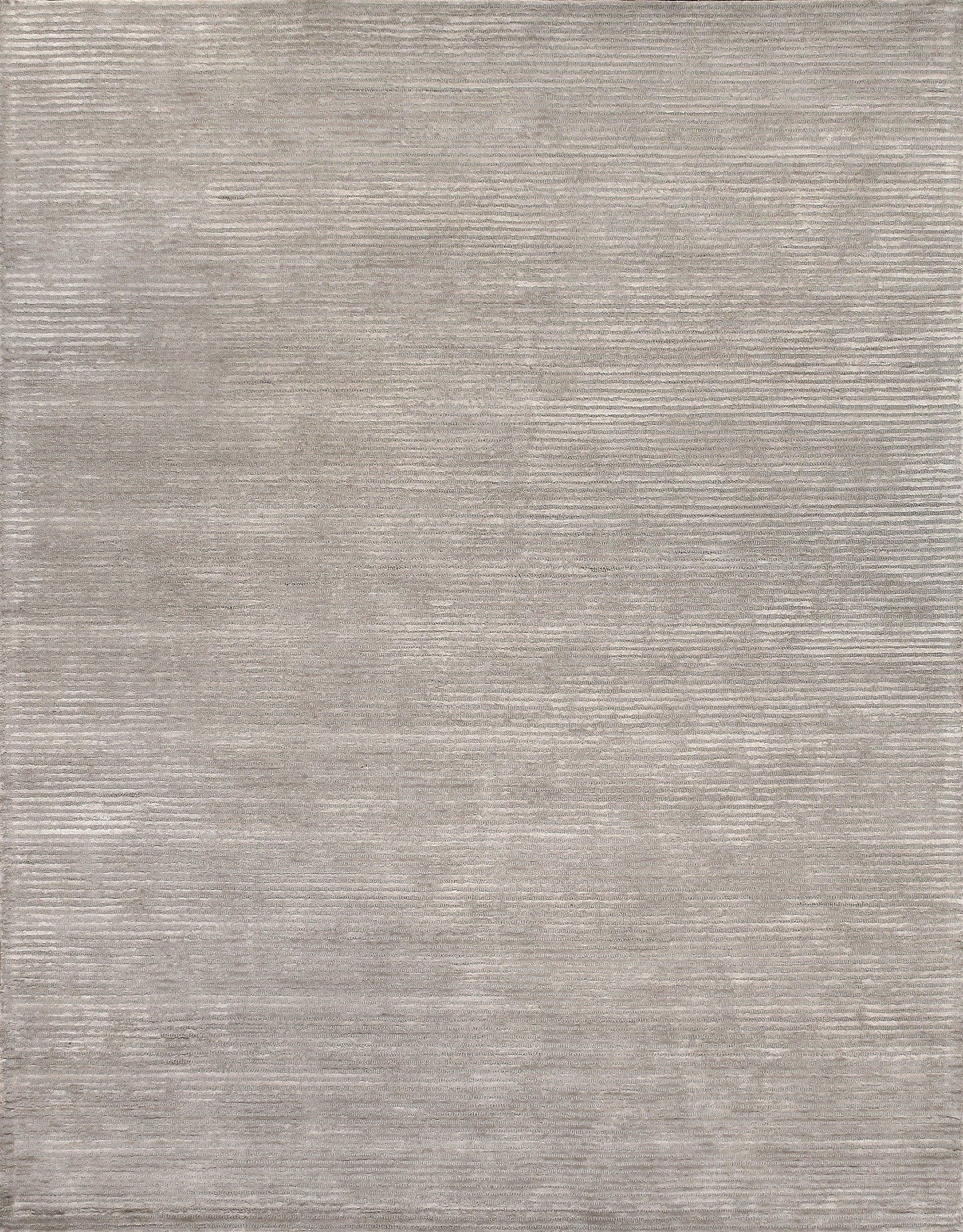Pasargad Home Edgy Collection Hand-Tufted Bamboo Silk & Wool Area Rug,  7' 9" X  9' 9", Silver