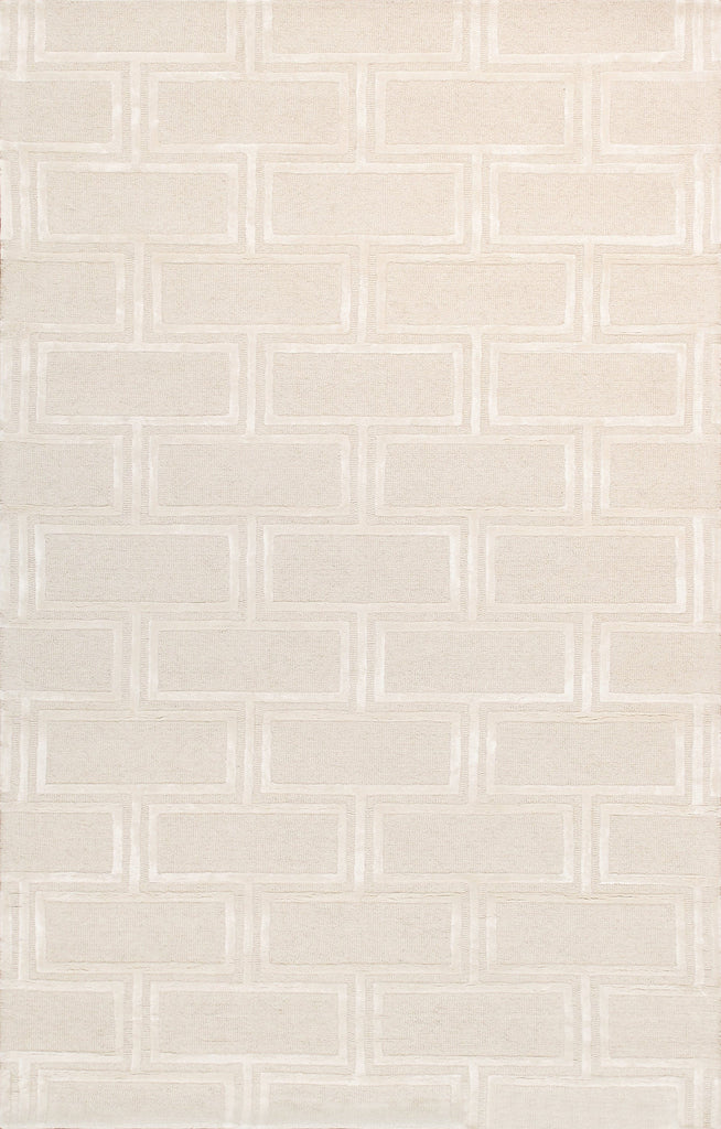 Pasargad Home Edgy Collection Hand-Tufted Bamboo Silk & Wool Area Rug,  5' 0" X  8' 0", Ivory