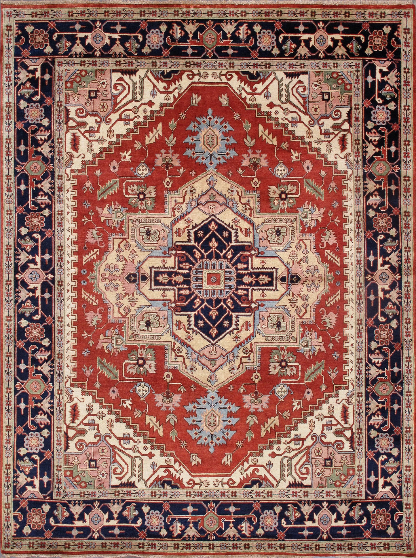 Serapi Collection Hand-Knotted Rust Wool Area Rug-11' 9'' X 11'11''