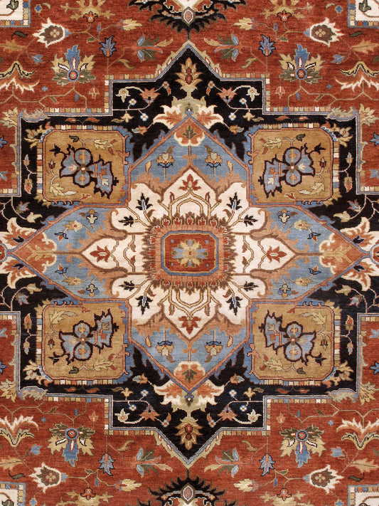 Serapi Collection Hand-Knotted Rust Wool Area Rug-11' 8'' X 14' 8''