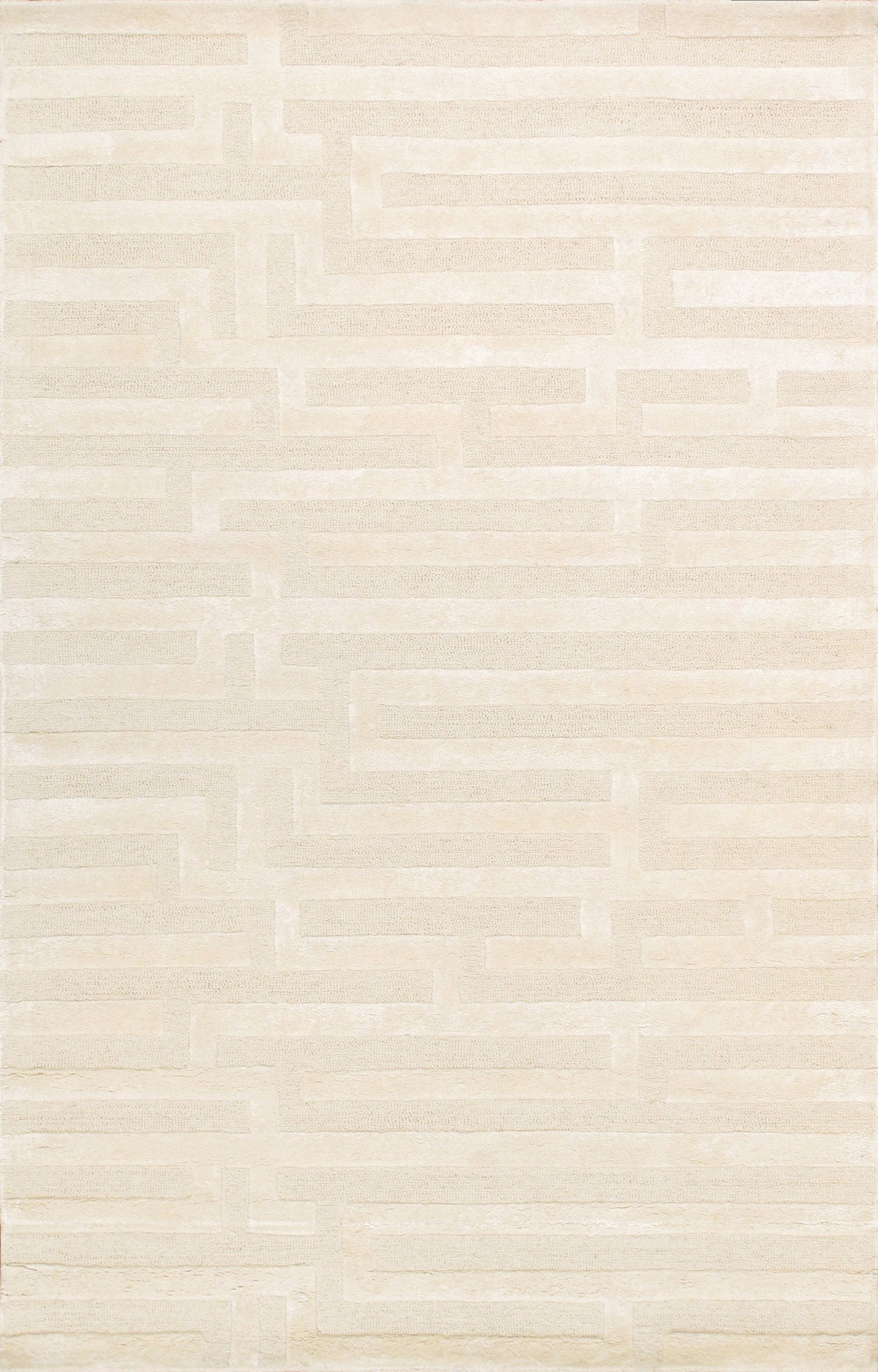 Edgy Collection Hand-Tufted Bamboo Silk & wool Ivory Area Rug