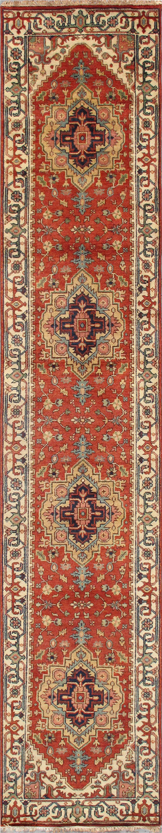 Serapi Collection Hand-Knotted Rust Wool Area Rug- 2' 6'' X 18' 3''